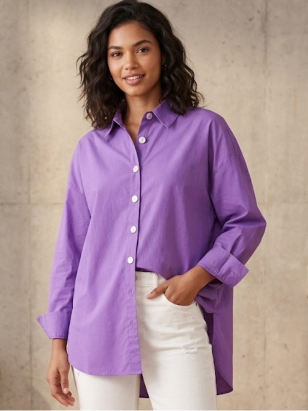 Forever 21 Purple Button Down Shirt